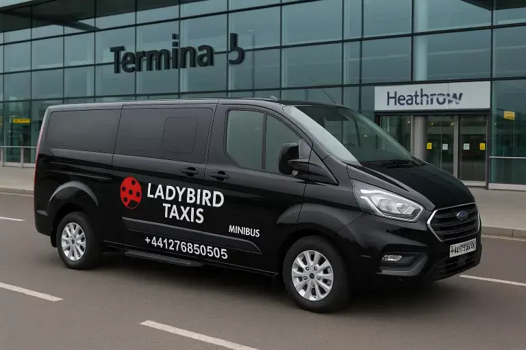 Ladybird Taxis 8-seater minibus providing Farnborough taxis airport transfers for groups