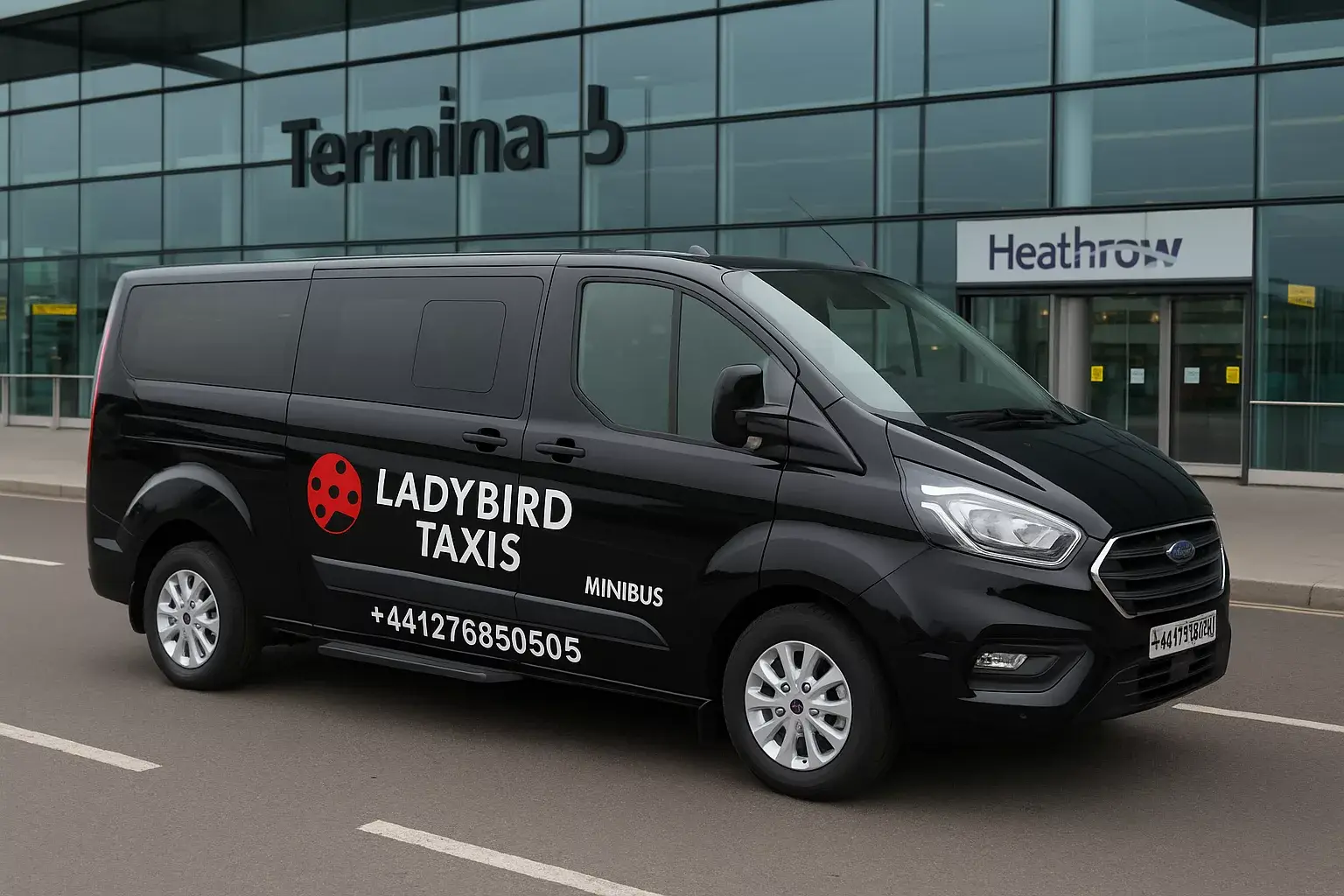 Ladybird Taxis 8-seater minibus providing Farnborough taxis airport transfers for groups