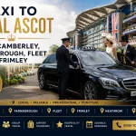 Taxi to Royal Ascot from Camberley, Farnborough & Fleet (Local Guide) 1 Taxi to Royal Ascot from Camberley, Farnborough, Fleet and Frimley featuring luxury executive race day transport and Royal Ascot attendees in formalwear.