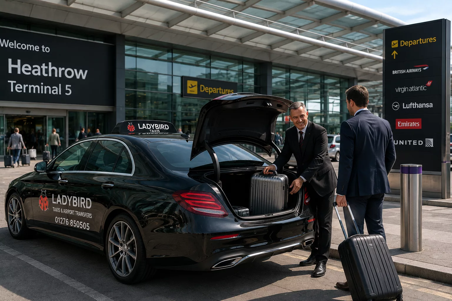 Top Taxi Firms in Camberley, Surrey 2 Camberley airport taxi transfer service to Heathrow Gatwick Luton and Stansted airports