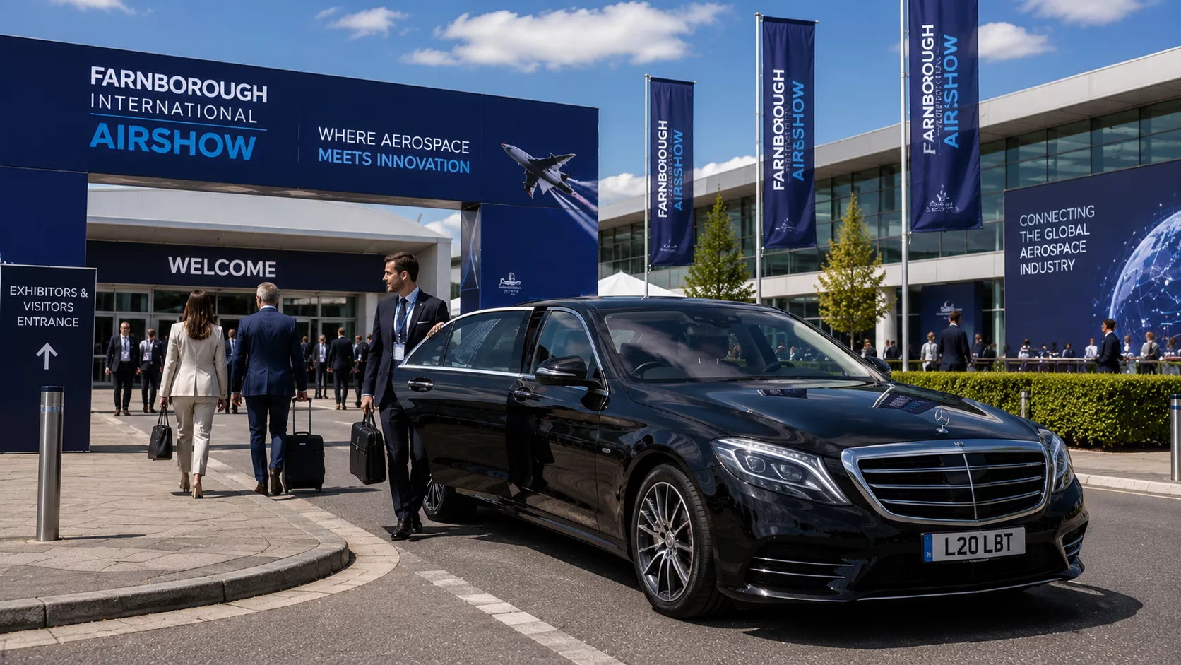 Farnborough Airshow Taxis 5 Executive Farnborough Airshow transport for corporate delegates and international visitors