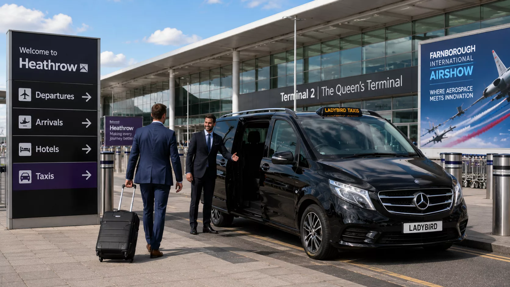 Farnborough Airshow Taxis 3 Heathrow Airport to Farnborough Airshow taxi transfer service