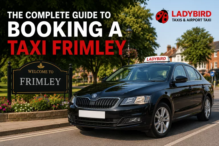 Ladybird Taxis vehicle in Frimley featured in The Complete Guide to Booking a Taxi in Frimley, providing reliable local taxi services, airport transfers, and private hire.