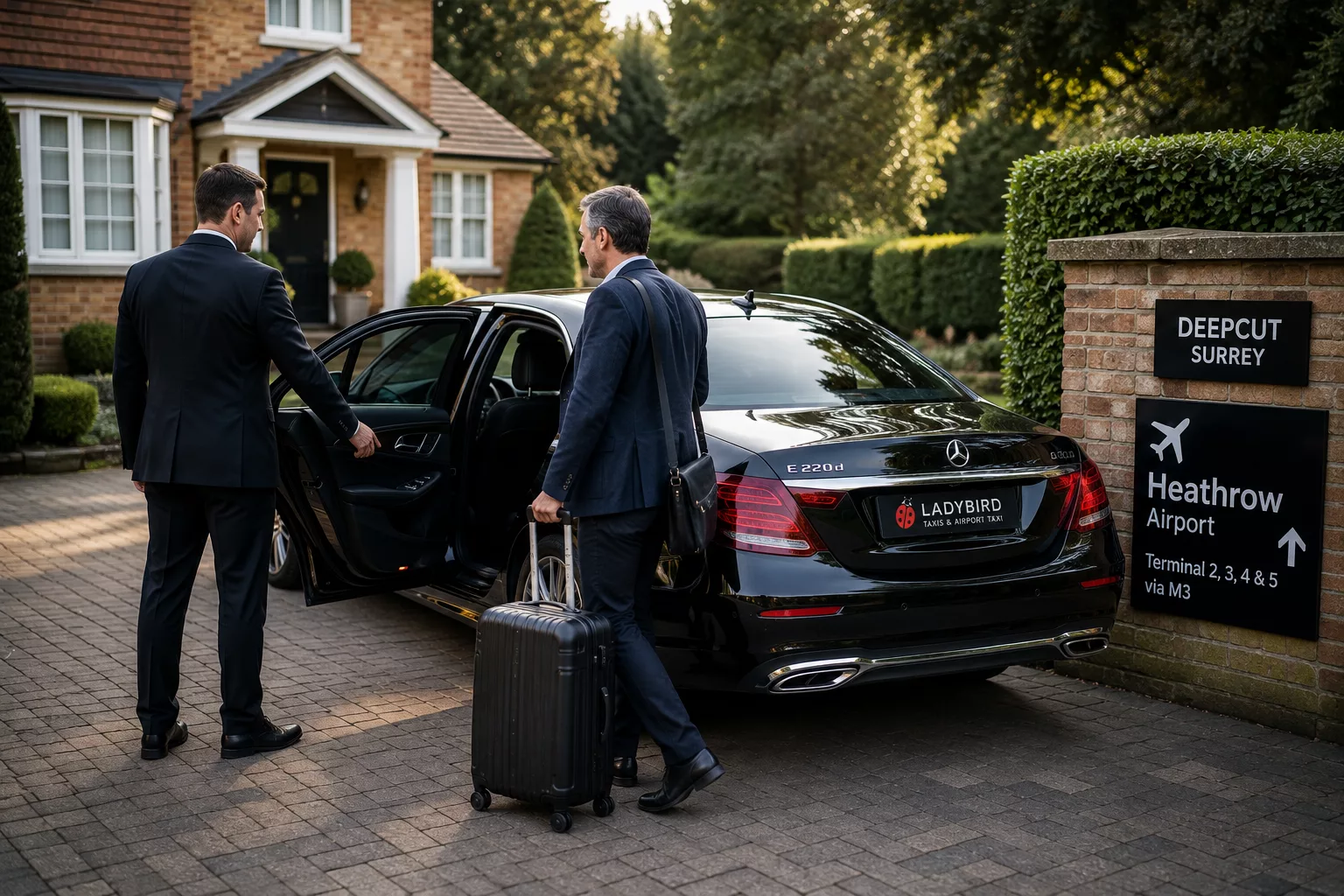 Heathrow to Deepcut Taxi Service 4 Deepcut to Heathrow executive taxi transfer