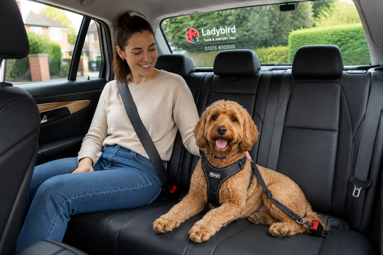 Pet-Friendly Taxis 1 Dog travelling with its owner in a pet-friendly taxi