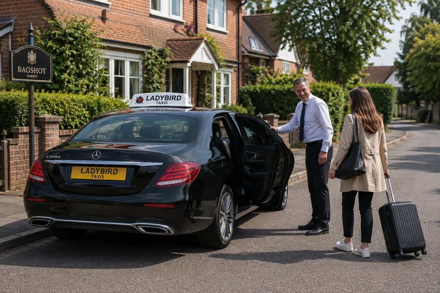 Southampton Airport Taxi from Bagshot 2 Door-to-door airport taxi pickup in Bagshot