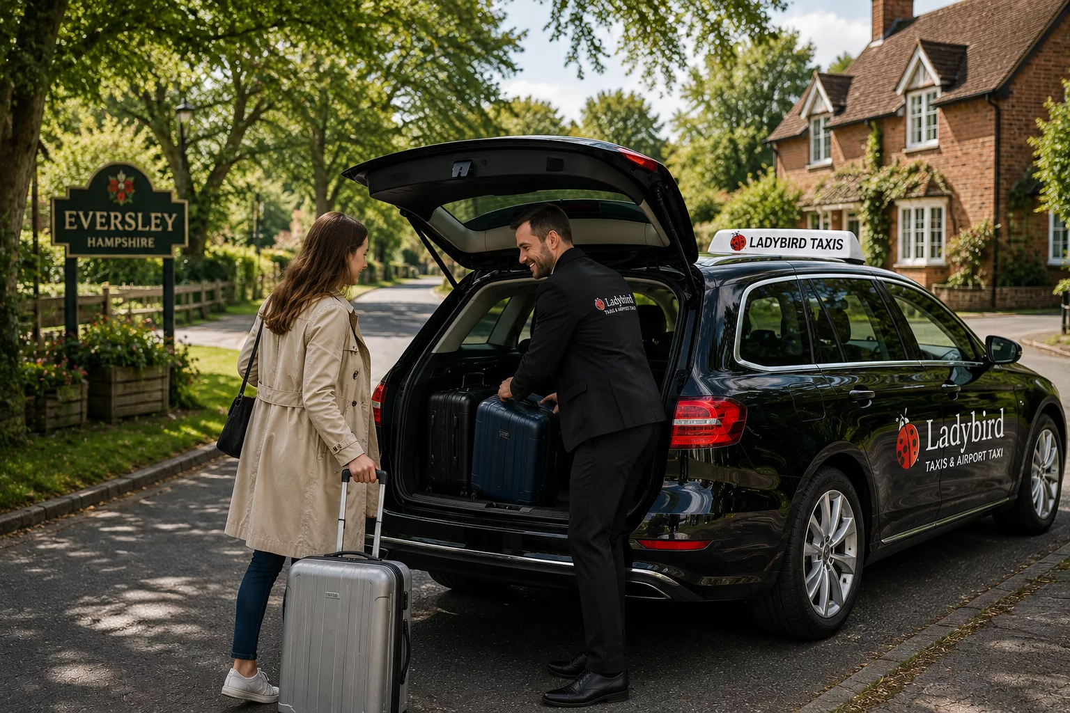 London City to Eversley Taxi Service 4 Private taxi in Eversley for a transfer to London City Airport
