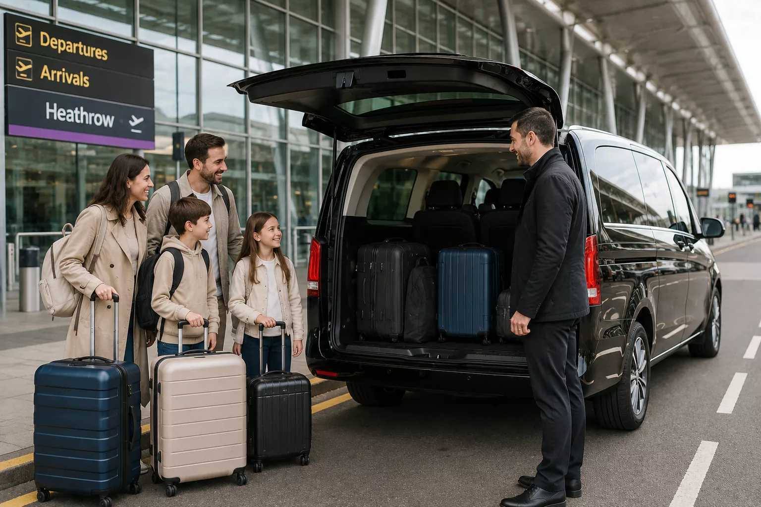 Heathrow to Farnborough Taxi Service 3 Family Heathrow to Farnborough airport transfer with luggage