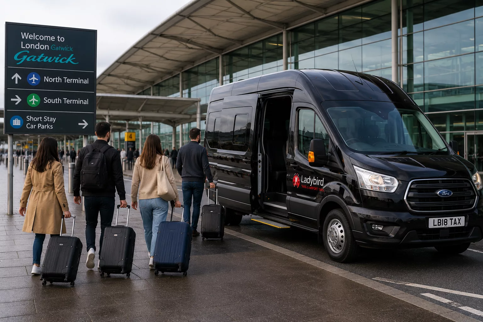 Heathrow & Gatwick Minibus Transfer Guide 2 Minibus group transfer for Gatwick Airport passengers