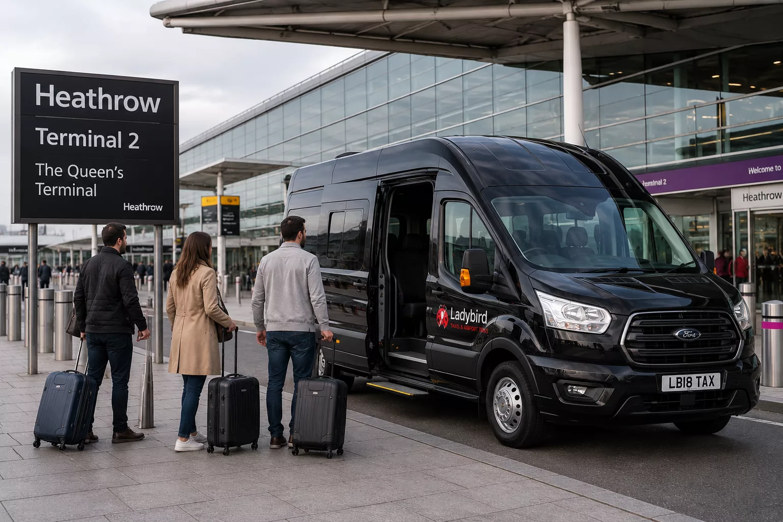 Heathrow & Gatwick Minibus Transfer Guide 1 Group minibus transfer to Heathrow Airport with luggage