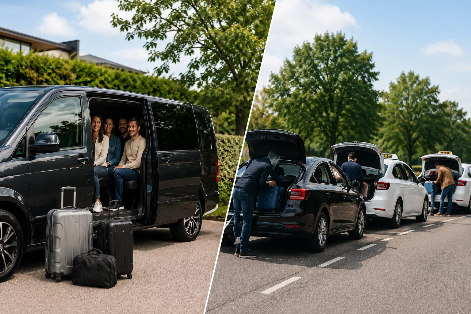 Why Minibus Airport Transfers Save you Money for Group Travel 1 Minibus compared with multiple taxis for group airport travel
