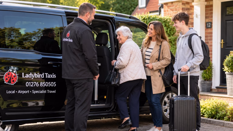 Ladybird-style taxi providing inclusive travel for passengers in Surrey